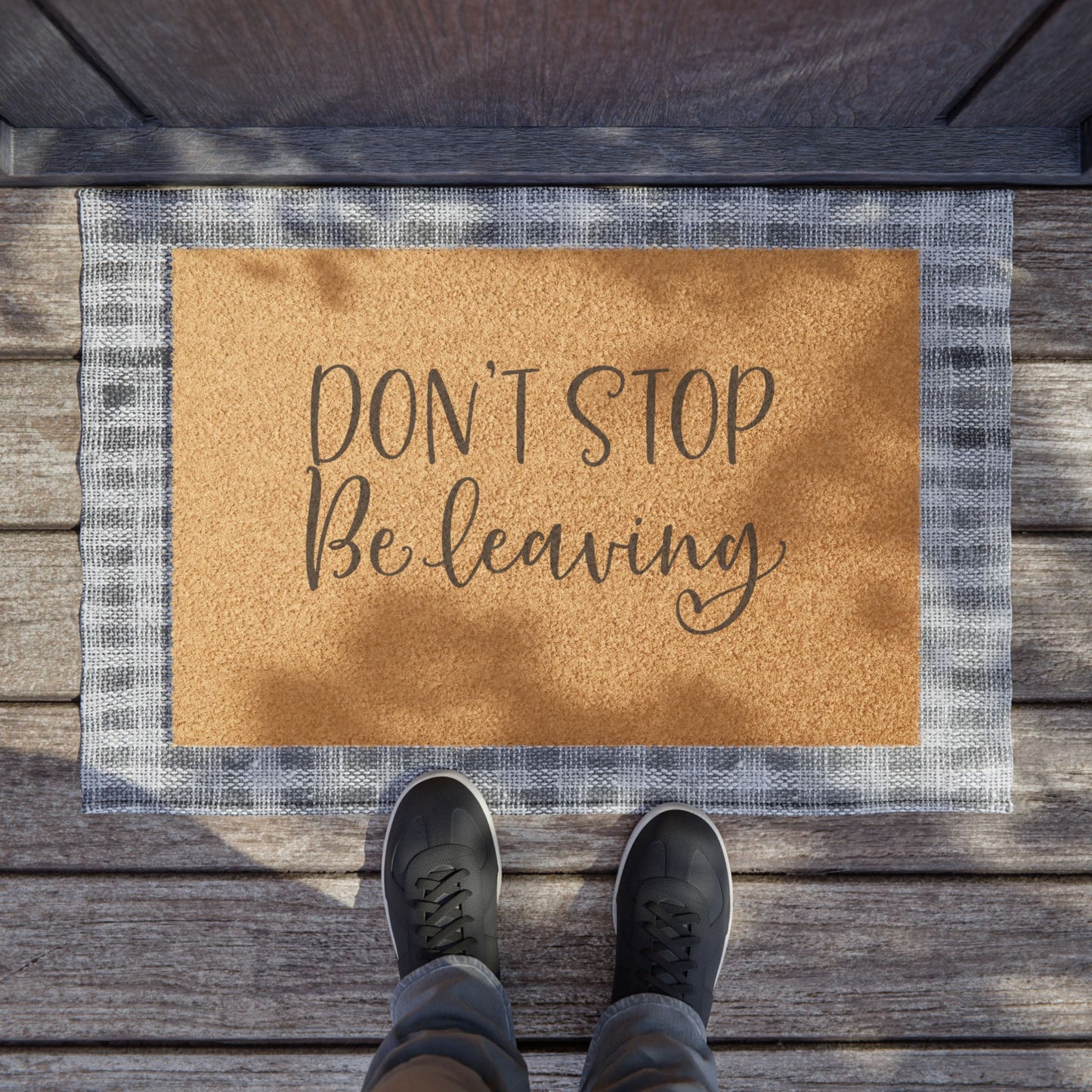 Doormat — “Be Our Guest but Don’t Expect Much” Funny Welcome Mat